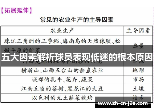 五大因素解析球员表现低迷的根本原因